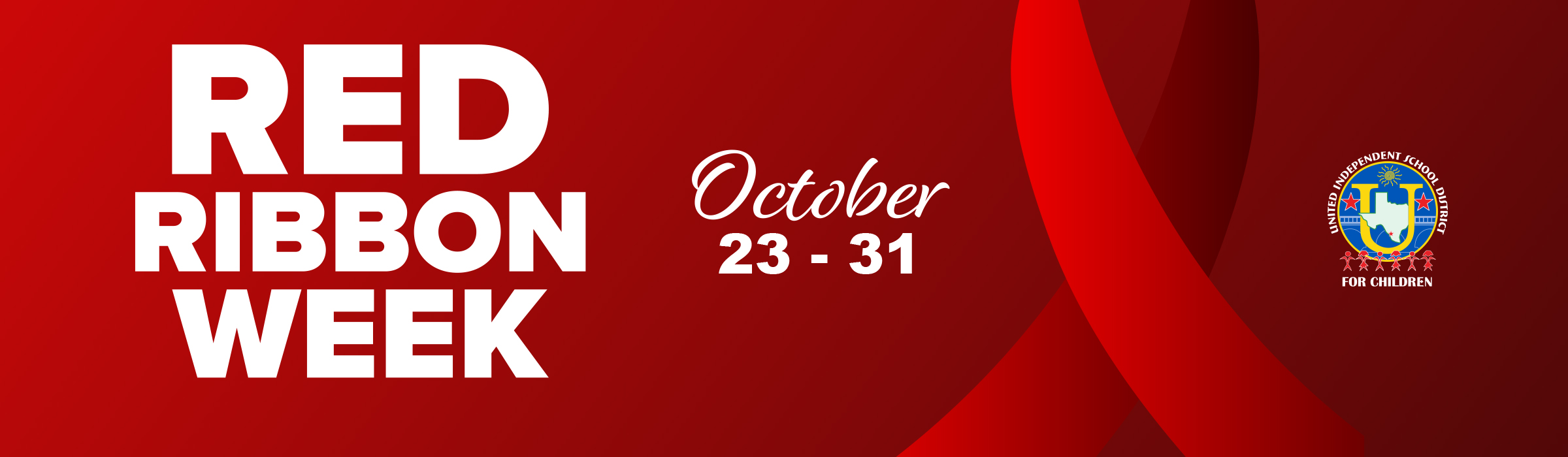 Red Ribbon Week Website Banner. Red ribbon week, October 23-31